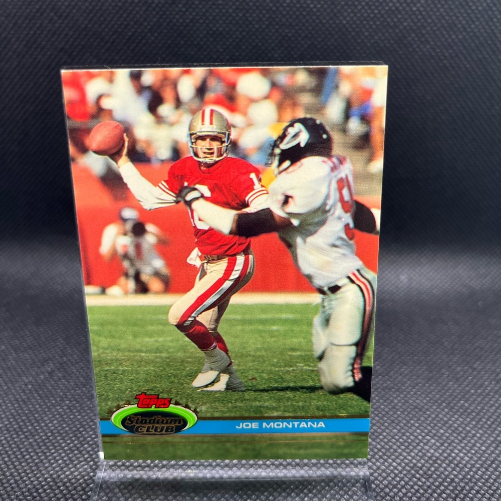 Topps Stadium Club Joe Montana Card with Green and Red